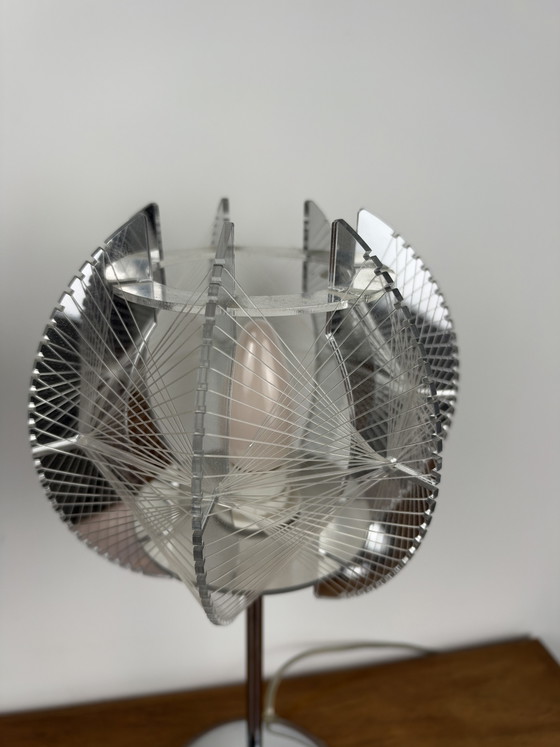 Paire de Lampes de Table Vintage Globo Pollux, Style Feston, Chromées, Design Paul Secon, Époque Spatiale, (photo 6 of 11)