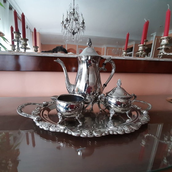 Image 1 of SET DA CAFFÈ ARGENTATO