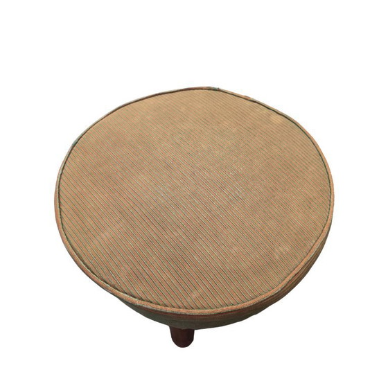 Image 1 of Vintage ottoman/stool with ribbed fabric, circa 1970s