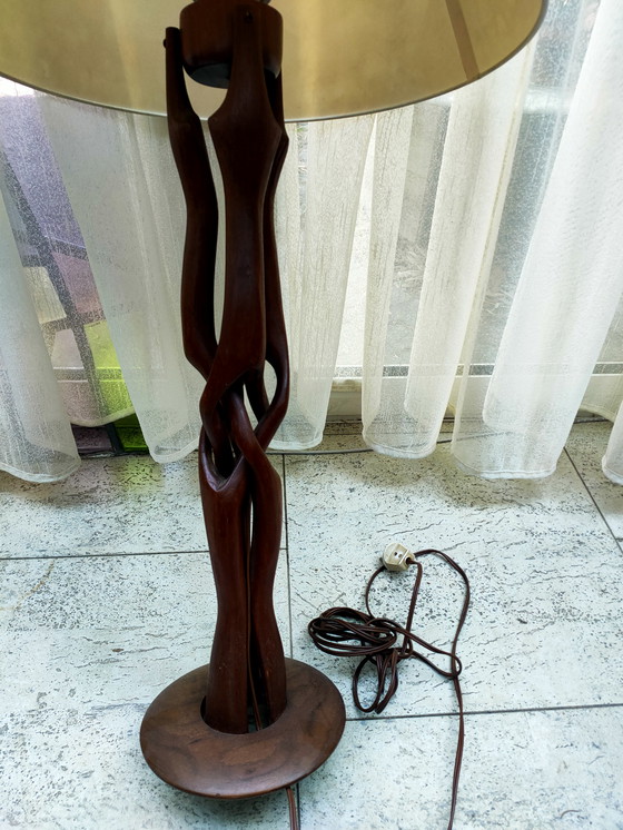 Image 1 of Lámpara de mesa de madera de teca