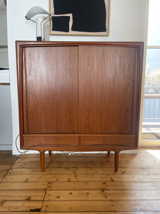 Highboard Axel Christensen pour Aco Mobler Teak Mid Century Sideboard