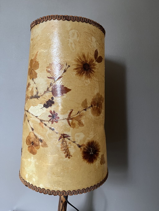 Grande lampe design vintage avec fleurs séchées
