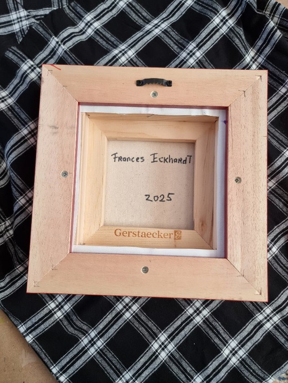 Image 1 of Frances Eckhardt - 24x24 cm handmade graphic artwork check tartan design modern painting 1