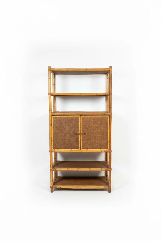 Estantería vintage de bambú y ratán – boekenkasten