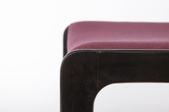 Image 1 of 1 of 6 Vintage German Dining Chair, 1950s–1960s, Black Beechwood, Pastel Upholstery