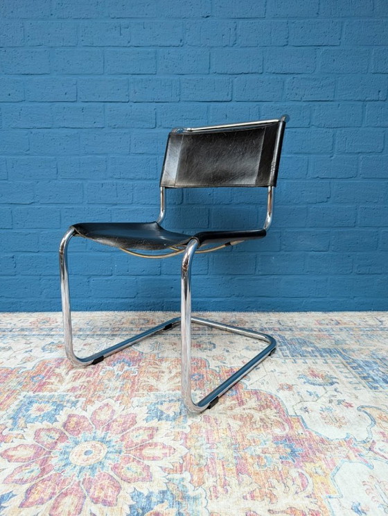 Image 1 of 6 sedie a slitta vintage S33, Mart Stam per Thonet, anni '60