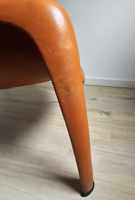 Uiterst zeldzaam: Sergio Mazza Space Age Fiberglass Lounge Chair – Volledig lederen uitvoering (jaren 60/70) (photo 9 of 15)