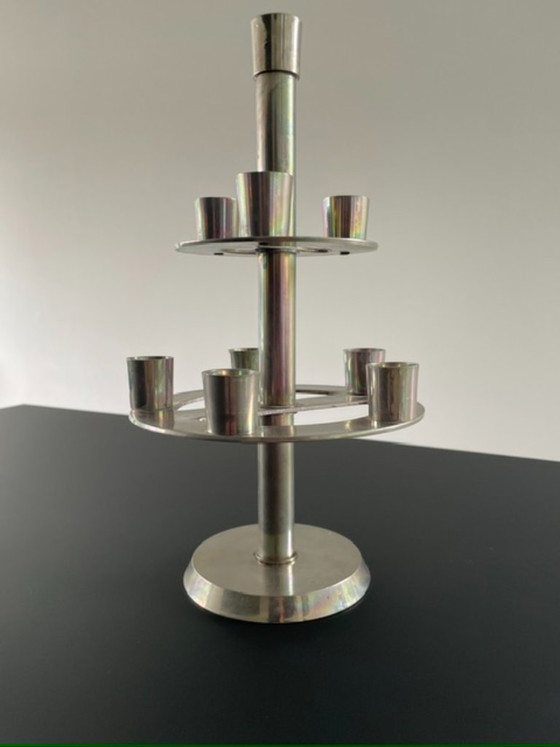 Image 1 of Kandelaar 9 kaarsen etagere metaal 30 cm