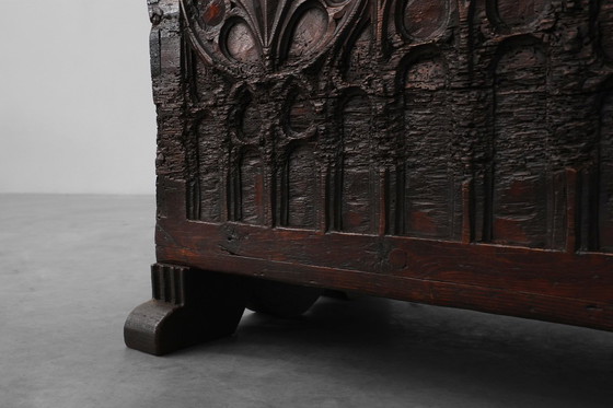 Image 1 of 16th Century Gothic Carved Oak Chest, France