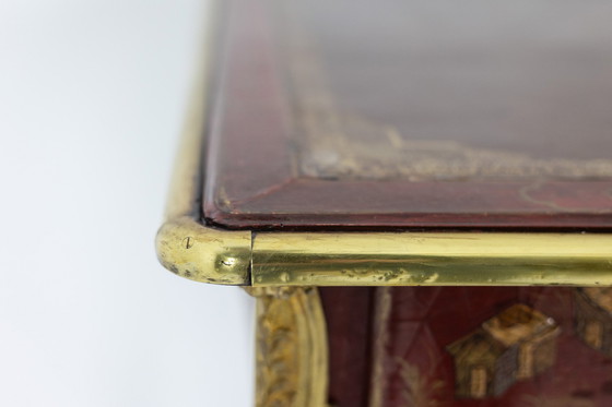 Image 1 of Bureau Plat de Style Louis XV à Décor de Scènes Lacustres, Circa 1850