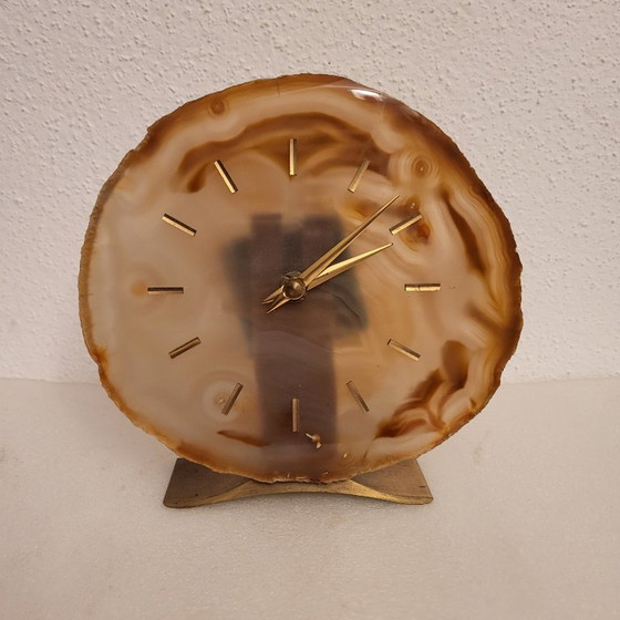 Orologio da tavolo in Agata naturale, Junghans, 1960 – Pietra, Ottone (photo 3 of 8)