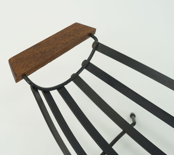 Cesto Frutta Vintage Anni '50 Metallo Nero e Manici in Legno Teak Stile Bertoia – Ciotole, Wood (photo 3 of 8)