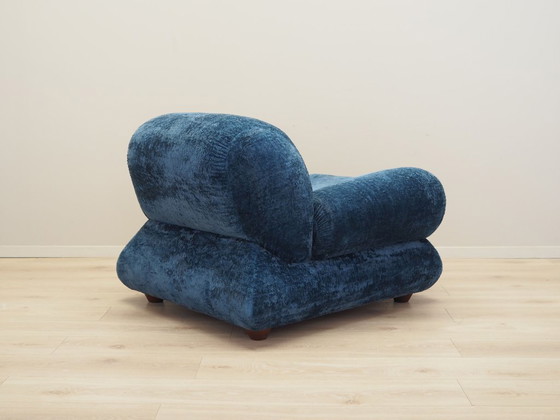 Image 1 of Blauwe fauteuil, Italiaans ontwerp, jaren 1970, productie: Italië
