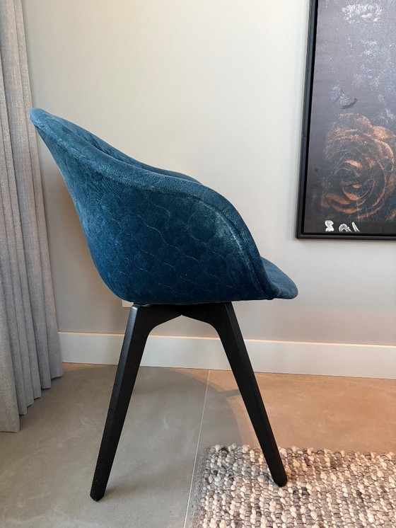 Image 1 of 3x BoConcept Adelaide dining chair blue velvet