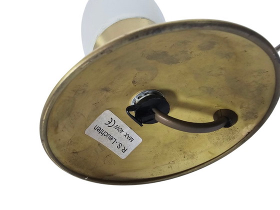 Image 1 of R.S. - Leuchten - table lamp - chalice lamp - frosted glass - brass - 80s