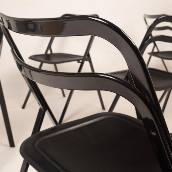 Sillas Clio de Acero y Cuero de Giorgio Cattelan para Cidue – Sillas de comedor, Leather, polished steel (photo 10 of 25)