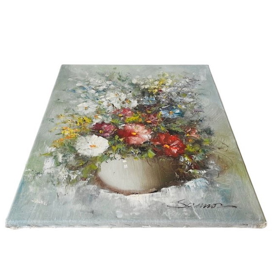 Image 1 of Vintage XL flower painting oil painting Eddy Samson