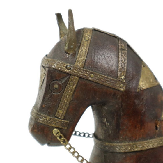 Image 1 of Cheval Marwari vintage en bois