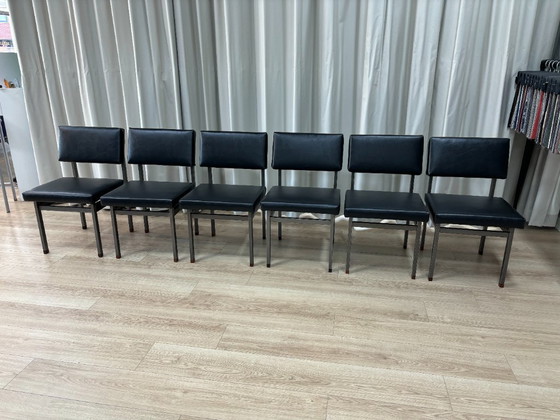 Image 1 of 6x PALI Dining chairs - Louis van Teeffelen for Wébé - 1960s
