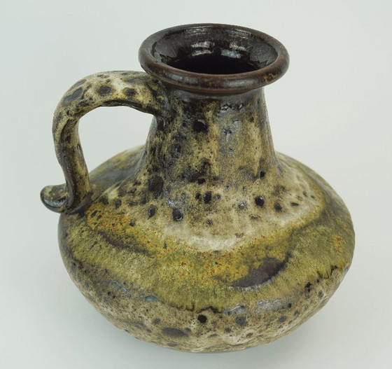 Image 1 of Ruscha-Vase aus der Mitte des 20. Jahrhunderts, Tropfglasur, Erdtöne, Keramikmodell 377-21