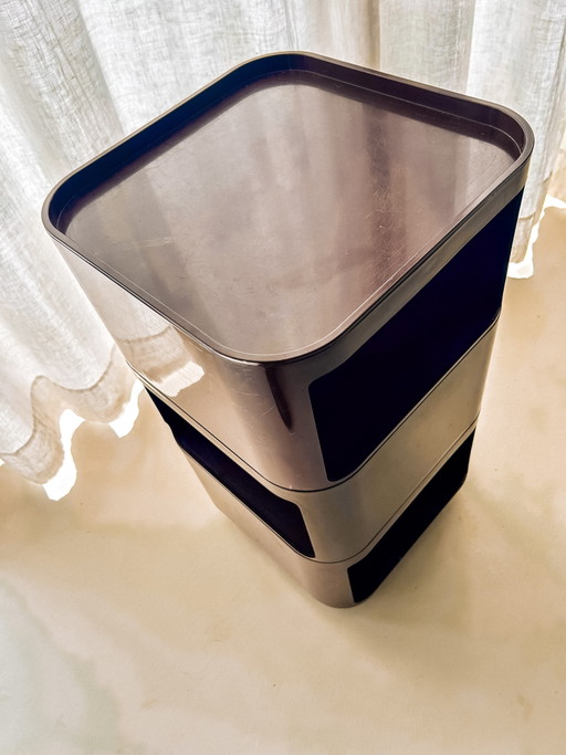 Componibili vintage Kartell Brown de Anna Castelli cuadrado – opbergkast, Plastic (photo 2 of 8)