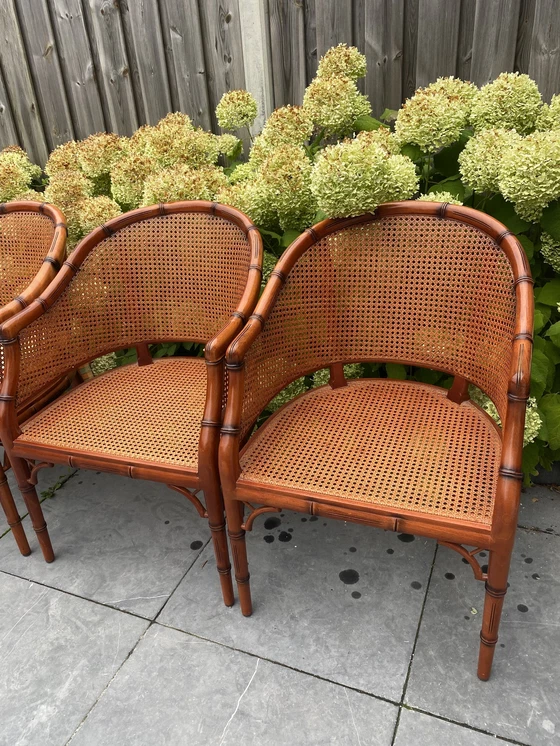 Image 1 of 4x Vintage Giorgetti Faux Bamboo Chairs