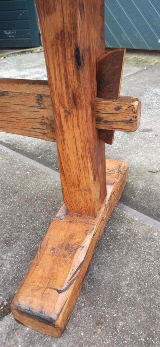 Image 1 of Antique rustic solid oak large dining table