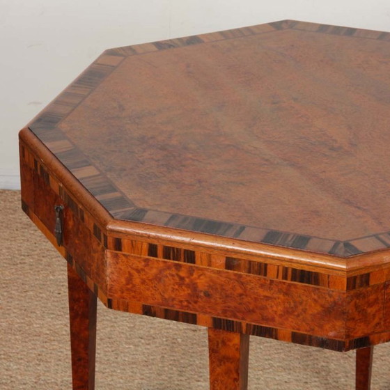 Image 1 of Art Deco marquetry games table dating from the 1930s