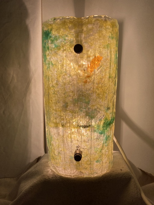 Applique da parete in vetro smerigliato verde e giallo in stile brutalista – wandlampen, Glass