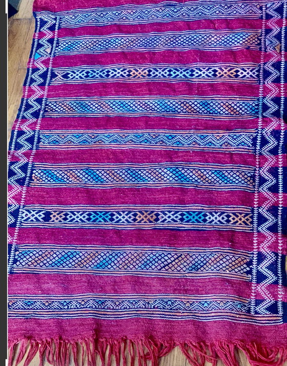 Handgeweven wollen Berber Kilim - 1988 - Marokko _ Atlas - – Decoratieve objecten, Wool (photo 3 of 6)