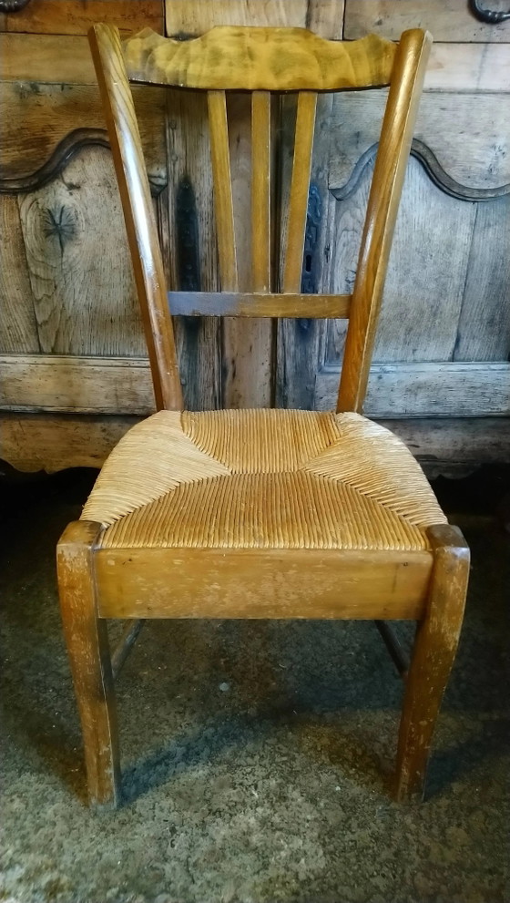 Sedia bassa in frassino e paglia – Sedie da pranzo, Wood, Vintage (photo 6 of 6)