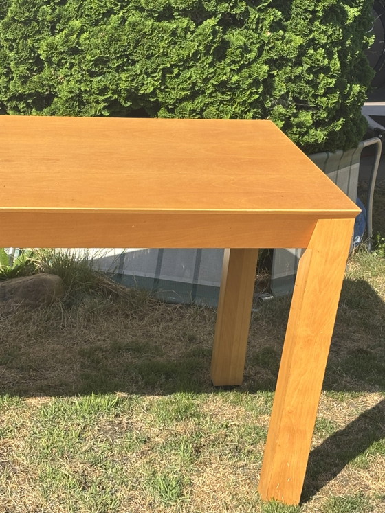 Designer Dining Table, Striking Inward-Setting Legs and a Thin Light Edge Along the Tabletop, Beautifully (photo 3 of 7)