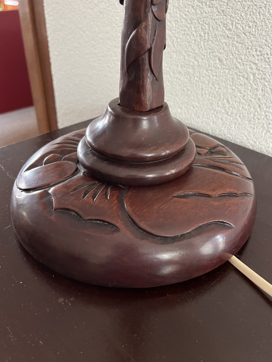 Image 1 of Lámpara antigua china de caoba con forma de dragón (1920-1930)