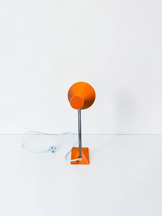 Space Age Tafellamp Oranje Jaren 70 | Vintage Mid-Century Bureaulamp | Retro Design Lamp – Tafellampen, Metal (photo 5 of 18)