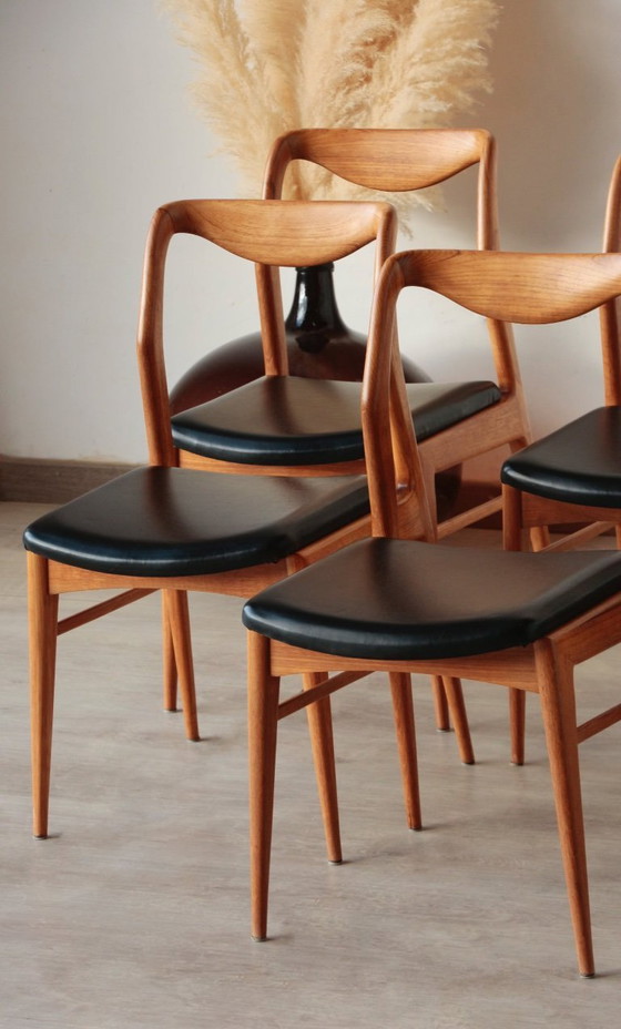 Image 1 of Set of 6 Vintage Scandinavian Teak Chairs – 1960s