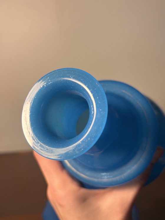 Image 1 of Blue flag carafe Opaline de Bercy