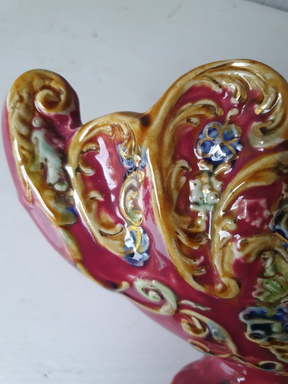 Image 1 of Rijk gedecoreerde porseleinen jardinière rococo-stijl 30x18 cm