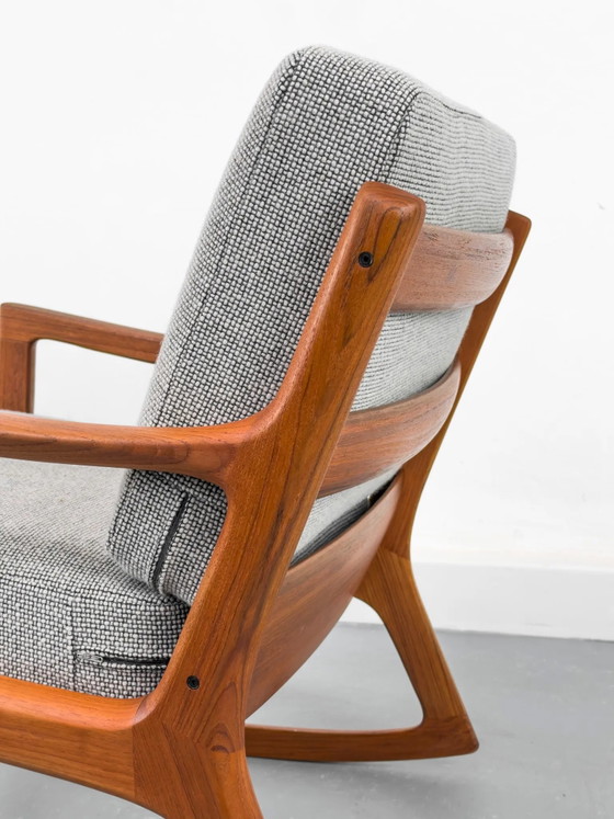 Senator Rocking Chair in Teak by Ole Wanscher for Cado, 1974, Wool, Mid Century Modern (photo 27 of 31)