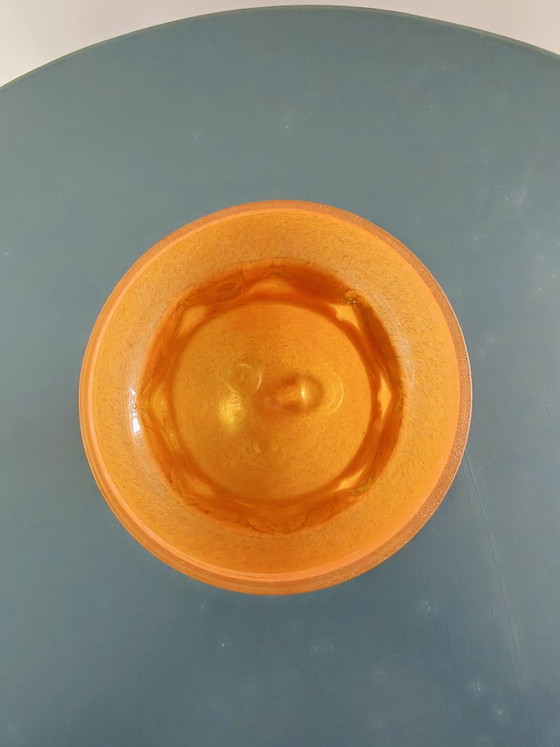 Image 1 of Art-Deco-Vase – orangefarbenes Tango-Pulverglas
