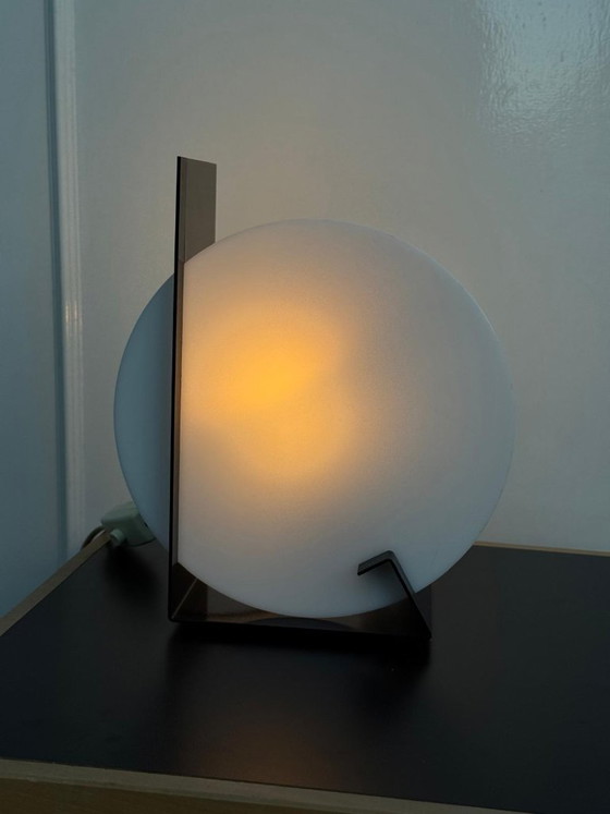Lampe de table vintage Moon de Dijkstra, années 1970 – Glass, Metal (photo 3 of 7)