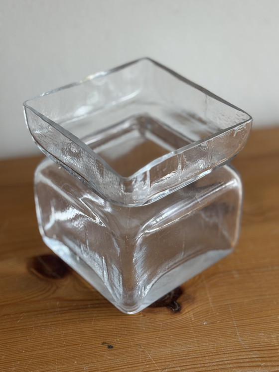 Image 1 of Vintage Finse glazen vaas Riihimäen Lasi