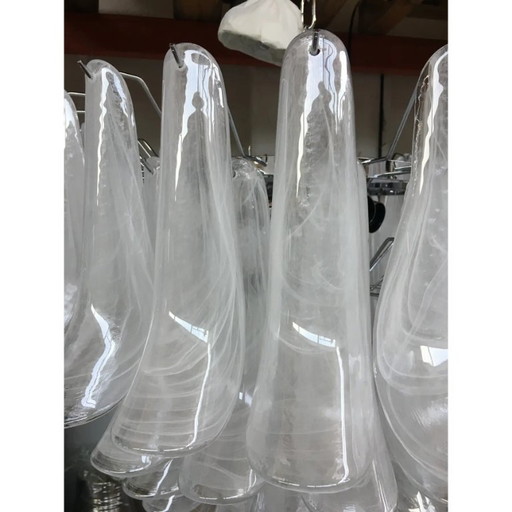 Contemporary Murano Glass Chandelier Italian Sella Alabastro