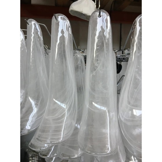 Image 1 of Moderne kroonluchter van Murano-glas, Italiaanse Sella Alabastro