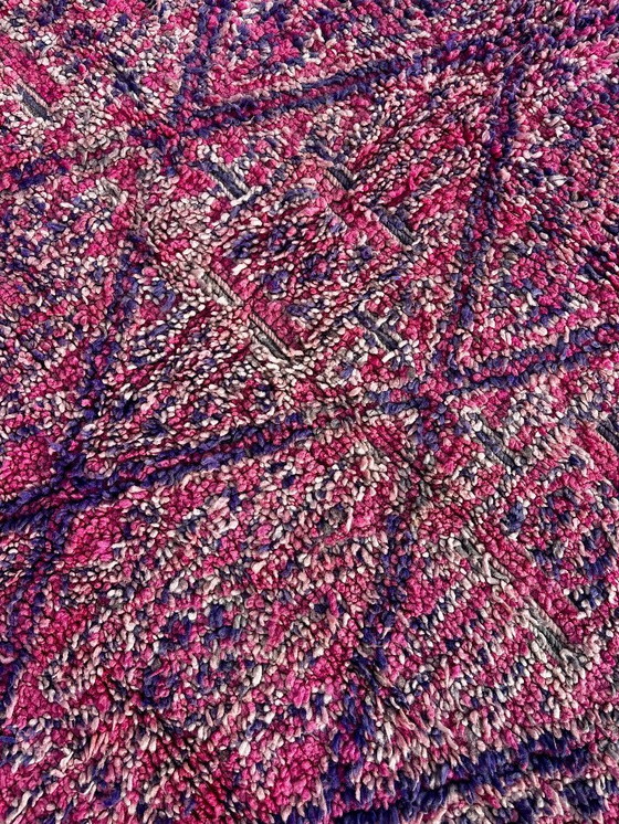 Image 1 of Vintage Marokkaans Boujad wollen tapijt 220x350 cm - Handgeweven Berber tapijt