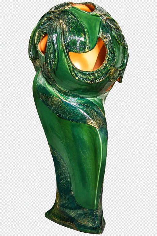 Lampe Sculpture 'Tête' en Céramique Émaillée