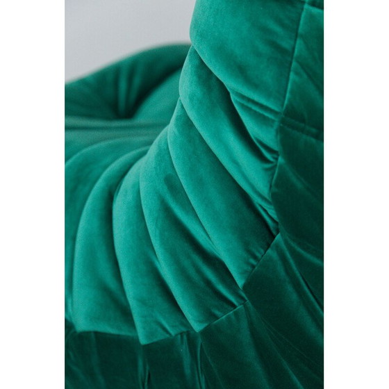 Image 1 of Togo vintage living room set in green velvet by Michel Ducaroy for Ligne Roset, France 1973