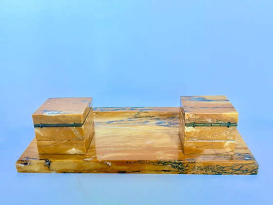 Art Deco Writing Set 'Giallo di Siena' – Decorative Objects, Copper, Marble (photo 4 of 10)