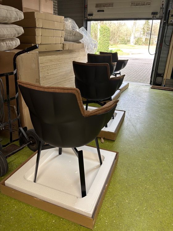 Image 1 of B&B Italia Husk Swivel Dining Chairs fabric cat. Astro