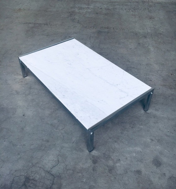 Image 1 of Postmodern Design Carrara Marble Low Coffee Table, Italy 1970's
