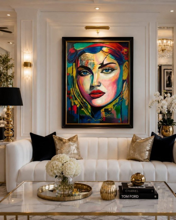 Image 1 of Luis Angel - La Mujer De Las Grietas Cromaticas - Artist Canvas